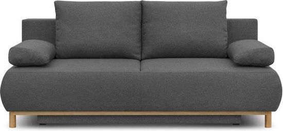 Cstore Mika 3-zits converteerbare bank - Grijze stof - Opbergdoos - L 192 x H 84 x D 93 cm