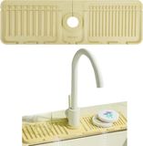 Tapis d'évier - Tapis d'égouttage - Tapis de séchage - Tapis d'évier - Durable - Jaune - Silicone - Rectangle