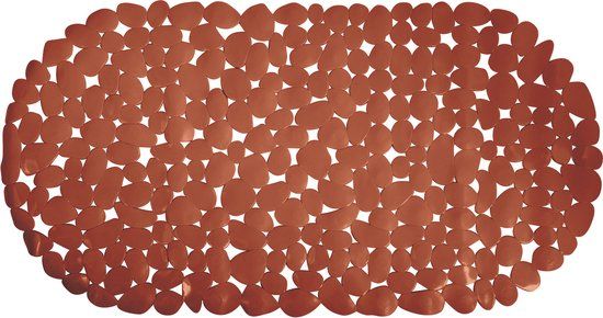 MSV Anti-Slip Bath Mat - PVC - Terracotta - 35 x 68 cm
