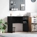 Maison Exclusive - Bureau, noir, aspect chêne, 90 x 49 x 75 cm, panneau de particules