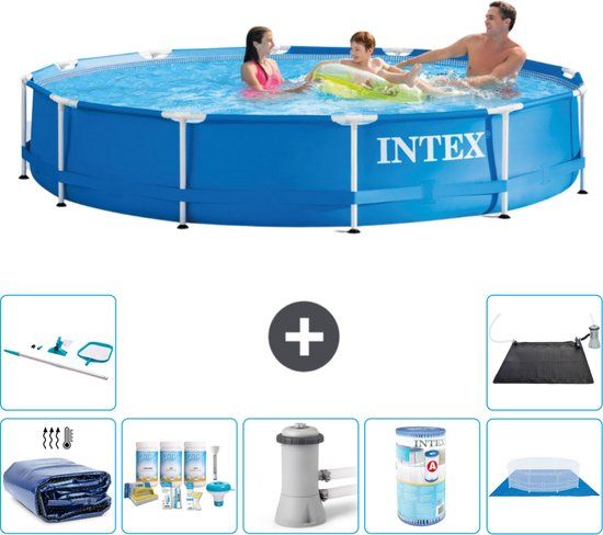 Intex Rond Frame Zwembad - 366 x 76 cm - Blauw - Compleet Pakket