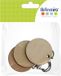 Sleutelhanger Hout Sleutelhanger, rond, 5 x 0,5 cm, 3 stuks