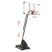 VEVOR Panier de basket extérieur intérieur portable réglable en hauteur 232-305 cm panneau de basket sur pied à roulettes avec base de lestage pour adultes enfants cadeau entraînement de basket-ball