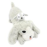 Les Déglingos Les PTIPOTOS Maman Bébé – zeer zacht – cadeau voor geboorte – Toutou hond, moeder en baby, lichtgrijs, 34 cm