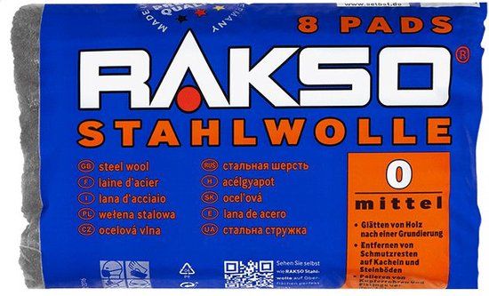Meister RAKSO Staalwol - 8 pads - 0 Middel