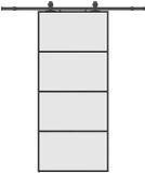 vidaXL Schuifdeur met beslagset, 90x205 cm, ESG glas, zwart