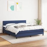 Maison Exclusive - Sommier à lattes de lit avec matelas bleu 160x200 cm tissu