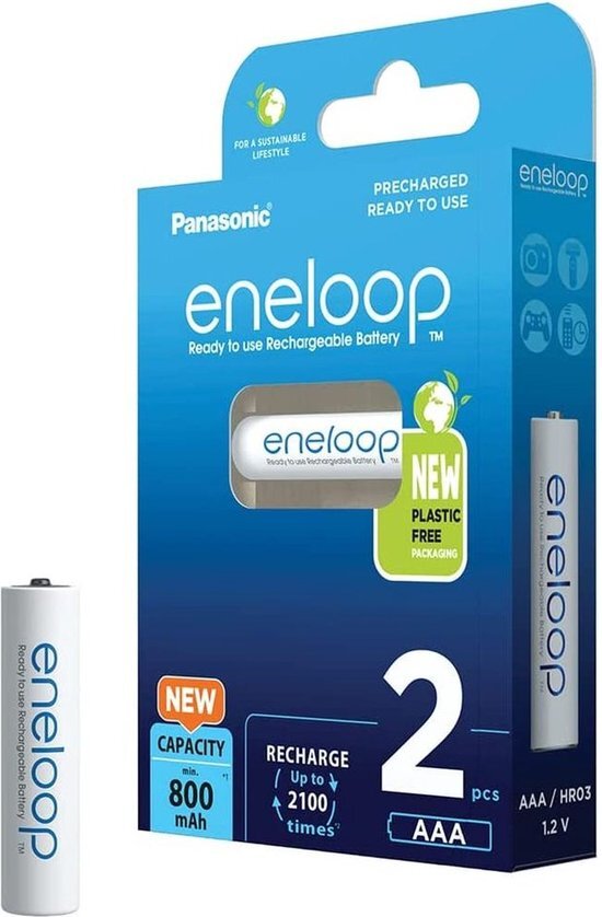 Panasonic eneloop oplaadbare AAA batterij - 800 mAh - NiMH - 2 stuks