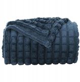 VidaXL Vida Zacht Fleece Deken Marineblauw 240 x 220 cm