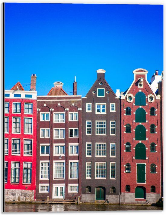 Merkloos / Sans marque Dibond Amsterdam Grachtenpanden - 30x40cm Aluminium Print