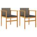 VidaXL Tuinstoelen 2 stuks met kussens, polyrattan en massief hout, grijs
