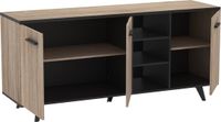 CBA Dressoir Wilke 3 draaideuren en 4 legplanken-geborstelde eik/matzwart