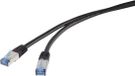 Renkforce RF-4673692 Câble réseau RJ45, câble de brassage CAT 6A S/FTP 10,00 m Noir résistant aux UV 1 pièce(s)
