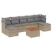 vidaXL Loungeset 8-delig met Kussens, Polyrattan, Beige Mix