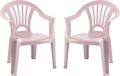 Plasticforte Chaise enfant en plastique - 2x pièces - rose - 35 x 28 x 50 cm - jardin/camping/chambre à coucher