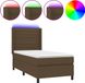 vidaXL Boxspring met matras en LED stof donkerbruin 90x200 cm