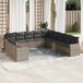 Maison Exclusive - Ensemble de jardin, composé de 11 pièces avec coussins, de couleur grise, en polyrotin
