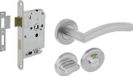 Intersteel Deurbeslag set toiletslot 63/8mm wit met deurkruk Lisa/90° basic en WC-sluiting rvs