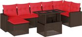 vidaXL ensemble de banc de jardin 8 pièces avec coussins, marron, polyrotin