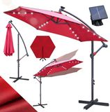 Merkloos Zweefparasol met Solar LED - Ø 300 cm - Rood