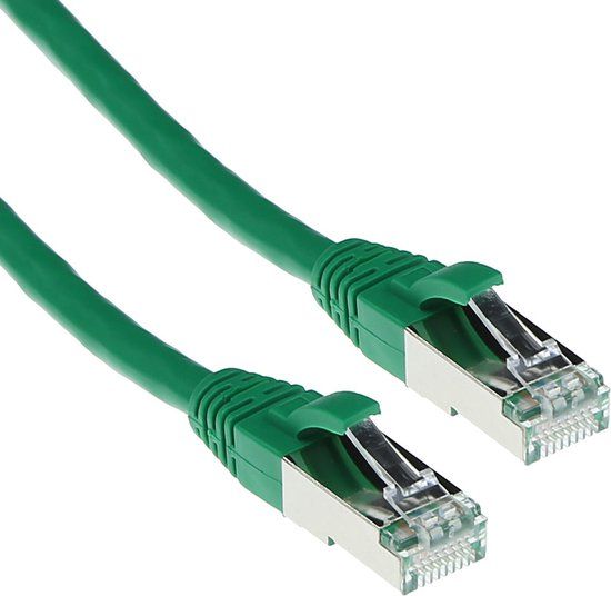 ACT Groene 15 meter SFTP CAT6A patchkabel snagless met RJ45 connectoren FB6715