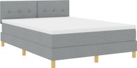 vidaXL Boxspring Bed met Hoofdeinde Lichtgrijs 160 x 200 cm Stof