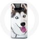 Maniacase Étui pour Samsung Galaxy S10 Plus Husky sibérien yeux bleus blanc