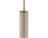 Tendance Porte-brosse WC avec support et couvercle - Métal et acacia - Beige