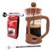 Nerthus FIH 1130 set Franse pers 350 ml terracotta melkopschuimer melklepel en koffietang