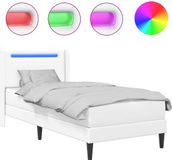 vidaXL Bedframe met matras Wit Kunstleer 90 x 190 cm