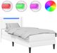 vidaXL Bedframe met matras Wit Kunstleer 90 x 190 cm