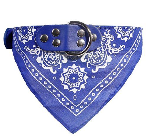 Newtensina Fashion Dog Bandana Collar Hondenhalsband Jongen Medium Bandana Puppy Bandana Met Kraag voor Honden - Diep Blauw - L