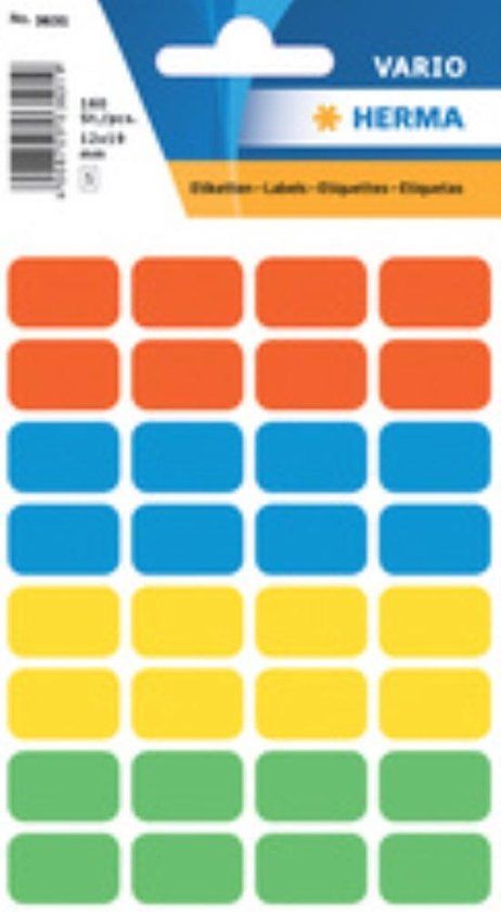 Merkloos Herma 3651 Universele Etiketten 12x34mm Geel - 90 stuks
