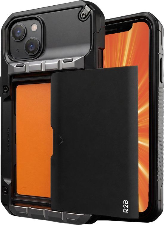 R2B iPhone 13 Hoesje met Pasjeshouder - Zwart