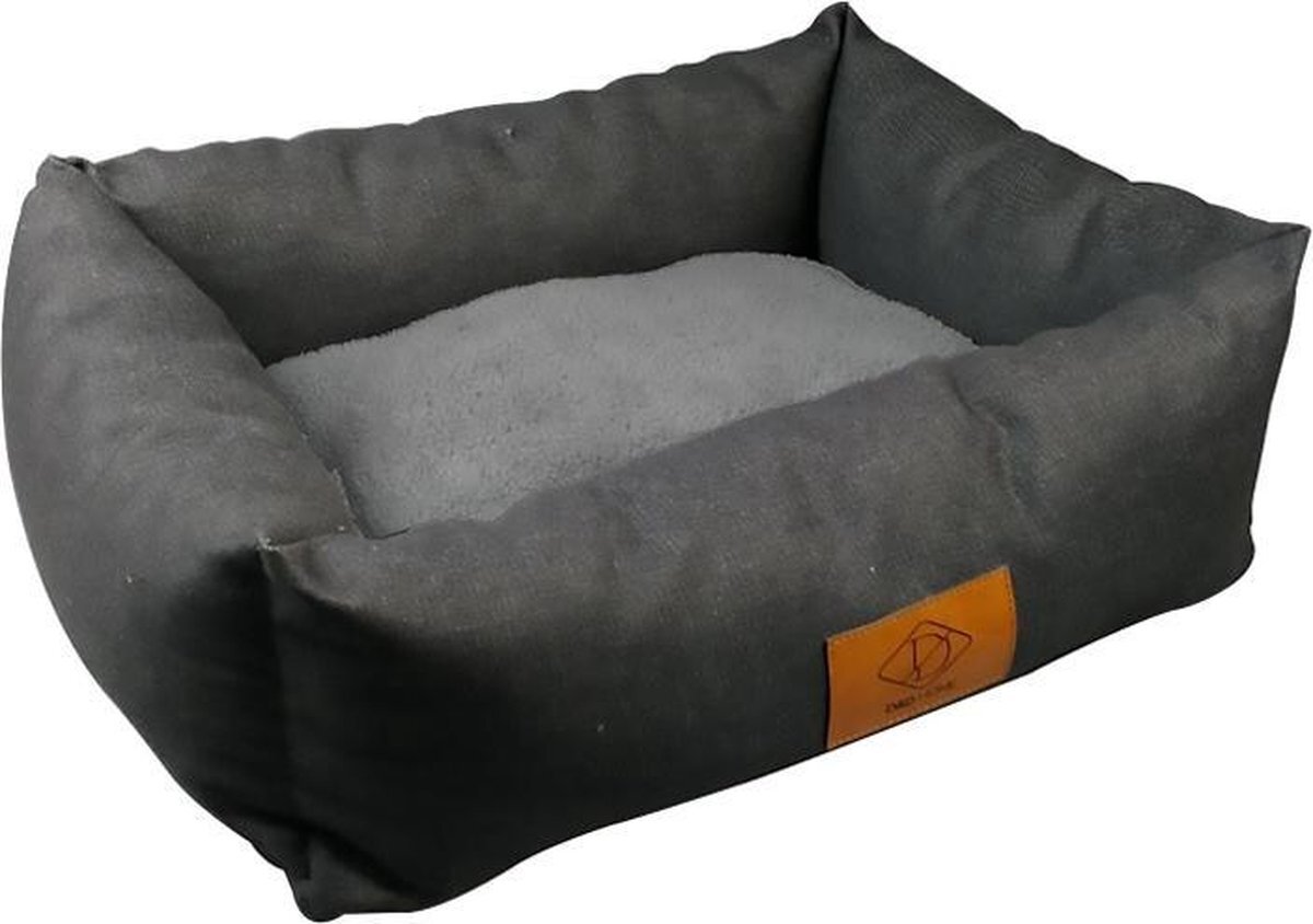 D&D Sofa hondenmand bas denim Maat: M - Afmetingen: 58x48x19cm grijs