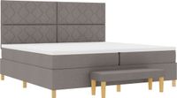 vidaXL Boxspringbed met kussen en hoofdeinde, Taupe, 200 x 200 cm, Stof