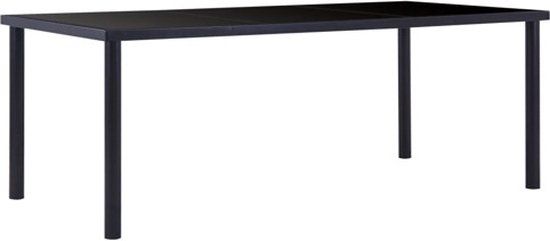 vidaXL Eettafel 200x100x75 cm gehard glas zwart