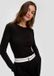 Q/S designed by - T-shirt - Taille S - Femmes - Noir - Coton