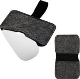 kwmobile draadloze muis beschermhoes geschikt voor Apple Magic Mouse 1 / Magic Mouse 2 / Logitech Pebble Wireless - Computermuis cover van vilt in donkergrijs / zwart