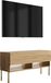 3xE living Meuble TV 100 cm, chêne artisanal, pieds droits dorés, LED blanche