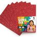 OFITURIA EVA-rubber met glitter voor creatief handwerk, glanzende schuimplaten voor doe-het-zelf, schoolprojecten, decoratieve kunst, scrapbooking, 20 x 30 cm (glitterrood, 5 stuks)