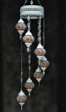 Halay Hanglamp multicolour glas mozaïek Oosterse lamp kroonluchter Crèmewit 7 bollen