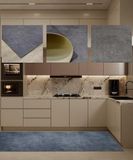 Vinyltapijt, lang, glad, beige, cement-effect, gemakkelijk te reinigen, 65 x 240 cm, grijs