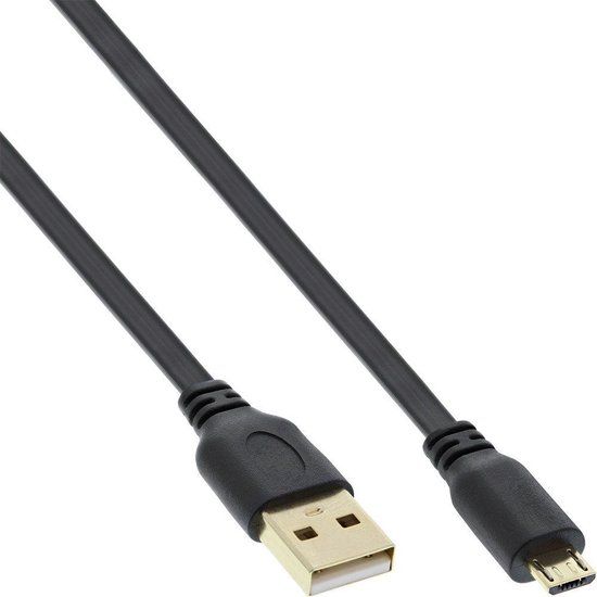 InLine USB-kabel - USB 2.0 A Male naar USB 2.0 Micro Male - 0.30 m - Zwart