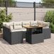 Maison Exclusive - Salon de jardin 7 pièces avec coussins, rotin synthétique noir