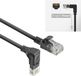 ACT Zwarte 2 meter U/UTP CAT6A LSZH slimline patchkabel met RJ45 connectoren, recht naar 90° haaks beneden DC3902