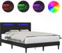vidaXL Bedframe met LED-stripverlichting Zwart 120 x 200 cm Kunstleer