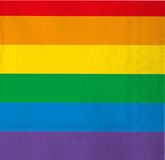 Merkloos 20x Gay Pride Thema Servetten Regenboog 33 x 33 cm