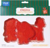PME Kerstkoekjesvormpjes en stempels - Santa's Workshop (set van 3)