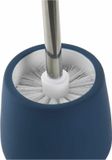 Item International Toiletborstel met houder - 2x stuks - keramiek - blauw - 39 cm